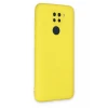 Newface Xiaomi Redmi Note 9 Kılıf Nano içi Kadife Silikon - Sarı