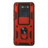 Newface Xiaomi Redmi Note 9 Kılıf Pars Lens Yüzüklü Silikon - Kırmızı