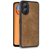 Oppo A38 Kılıf Aras Deri Kapak - Taba