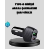 PD Destekli 38W Araç Şarj Başlığı Type-C + USB Çift Çıkış Hızlı Şarj
