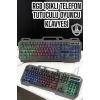 Q Klavye RGB Işıklı Klavye Ve Mouse Seti Kablolu Mouse Hediyeliş