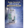 Radar Sensörlü LED Ampul 9 Watt Beyaz Işık 6500K Otomatik Yanan E27 Duy