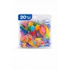 Renkli Atom Balon Punch Balon Lastik İpli Parti Balonu 20 ADET
