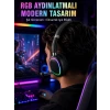 RGB Işıklı Bluetooth Mikrofonlu Kulaklık Uzun Süreli Kullanım Type-C Şarjlı