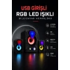 RGB LED AYDINLATMALI USB BİLGİSAYAR OYUN HOPARLÖRÜ
