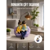 Romantik Çift Figürlü Okuyan Çift Masa Lambası Dekoratif LED Aydınlatma