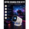 Şarjlı Projeksiyon Oyun Sinema Projektörü 4K HD Görüntü Kaliteli Yeni Nesil