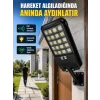 Solar LED Bahçe Lambası Hareket Sensörlü Uzaktan Kumandalı Dış Mekan Aydınlatma