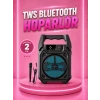 Taşınabilir 6.5” Bluetooth Hoparlör USB TF Kart Mikrofonlu Şarjlı Sistem