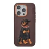 Venco Apple iPhone 15 Pro Perma Desenli Kapak - Koyu Kahve