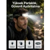 Yüksek Işıklı Şarjlı ve Sensörlü LED Kafa Lambası Kamp Lambası