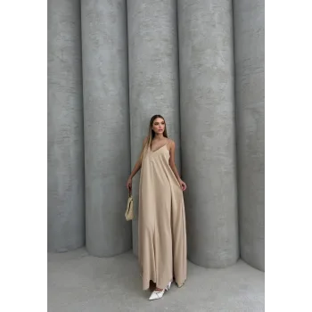 Aerobin uzun elbise bej pt