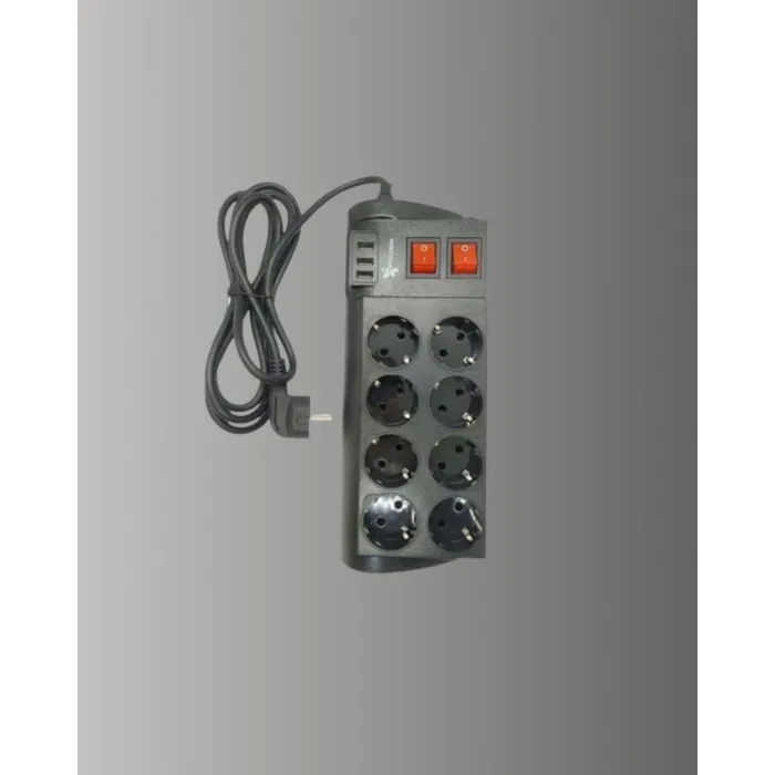 2 Metre Güçlü Çoklu Priz 8 Soket