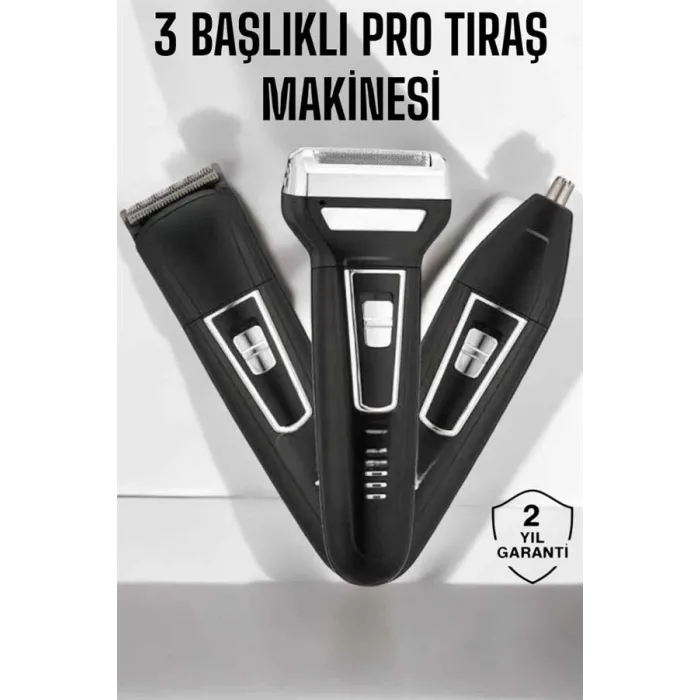 3 Başlıklı Profesyonel Tıraş Makinesi