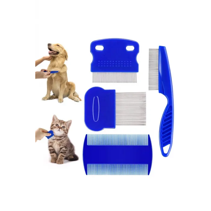 4lü Bit Evcil Hayvan Tarak Seti Kedi Köpek Bit Tarak Seti Pire Tarağı
