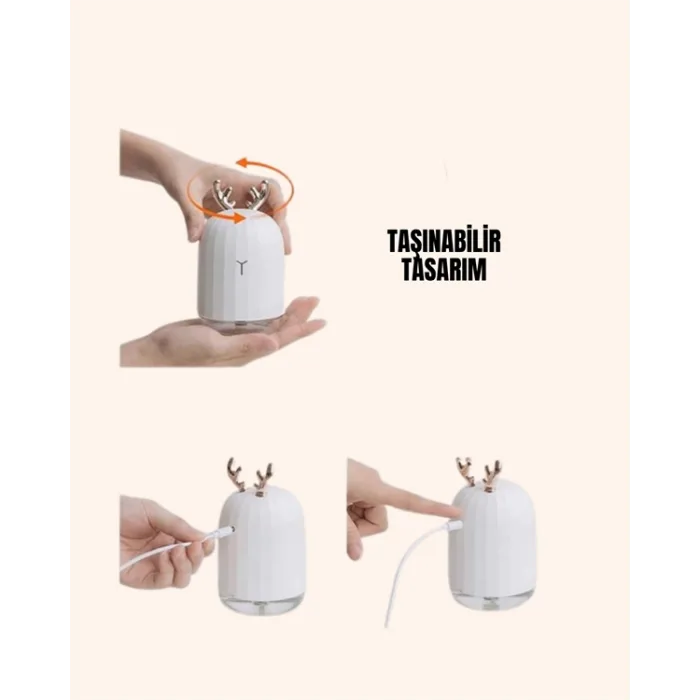 ABS+PP Malzemeli Taşınabilir 220 ml USB Mist Nemlendirici