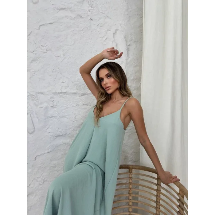 Aerobin uzun elbise çağla yeşili pt