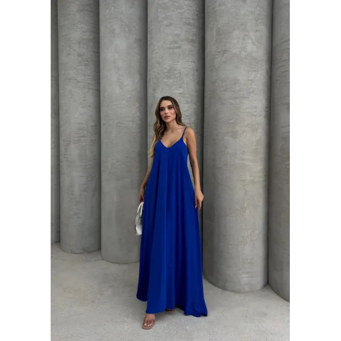 Aerobin uzun elbise saks mavisi pt