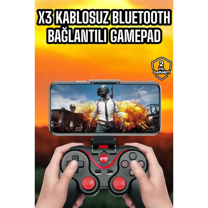 Android Uyumlu Gamepad X3 Game Stick Oyun Kolu Bluetooth Bağlantılı