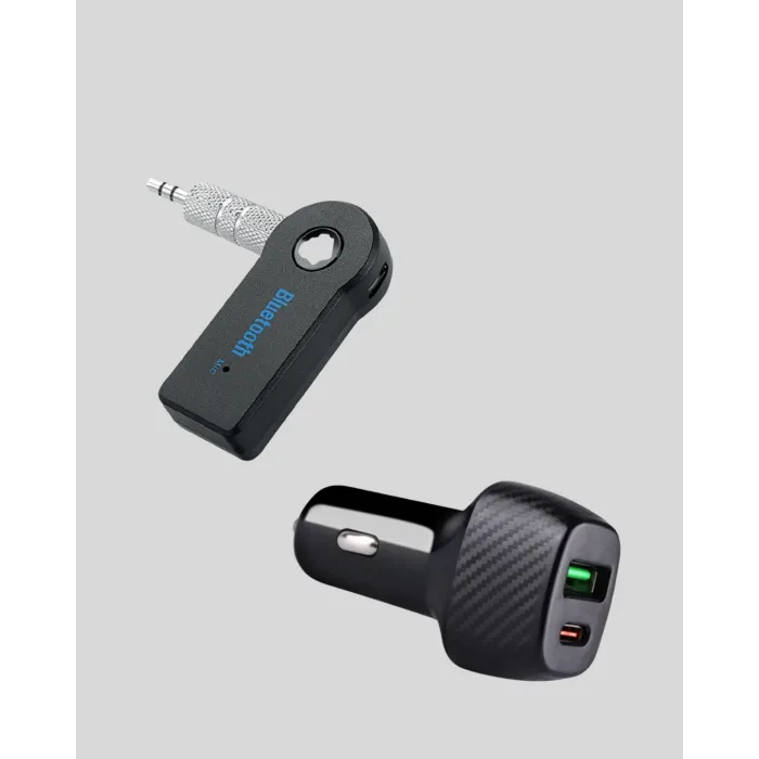 Araç İçi Bluetooth Müzik Kiti + Type-C PD Araç Şarjı Seti