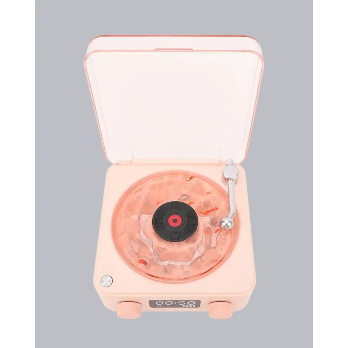 Bluetooth Hoparlörlü Gece Lambası Dijital Saatli Şeffaf Su Dalgası Işıklı Dekoratif