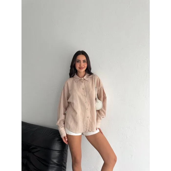 Çizgili oversize gömlek