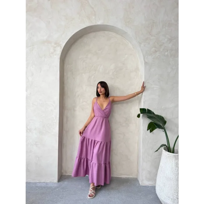 Fırfırlı katlı elbise s255049