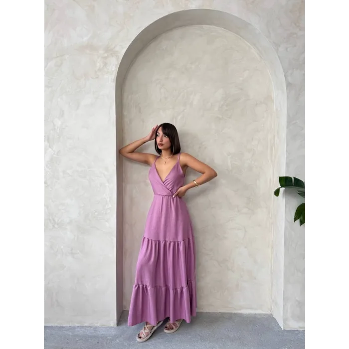 Fırfırlı katlı elbise s255049