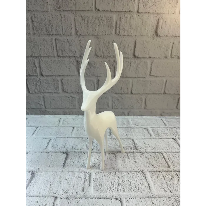 Geyik Figürü Beyaz Modern Salon ve Raf Dekoru