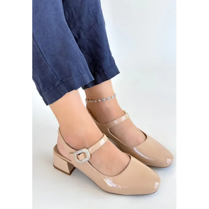 Gowe Nude Rugan Topuklu Ayakkabı