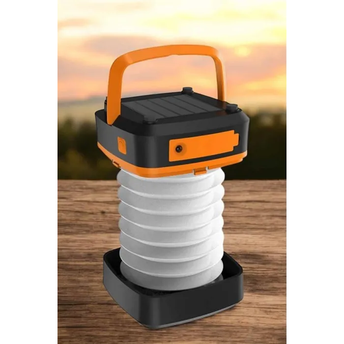 Güneş Enerjili Led Lamba Kamp Lambası Katlanabilir Lamba USB Şarjlı