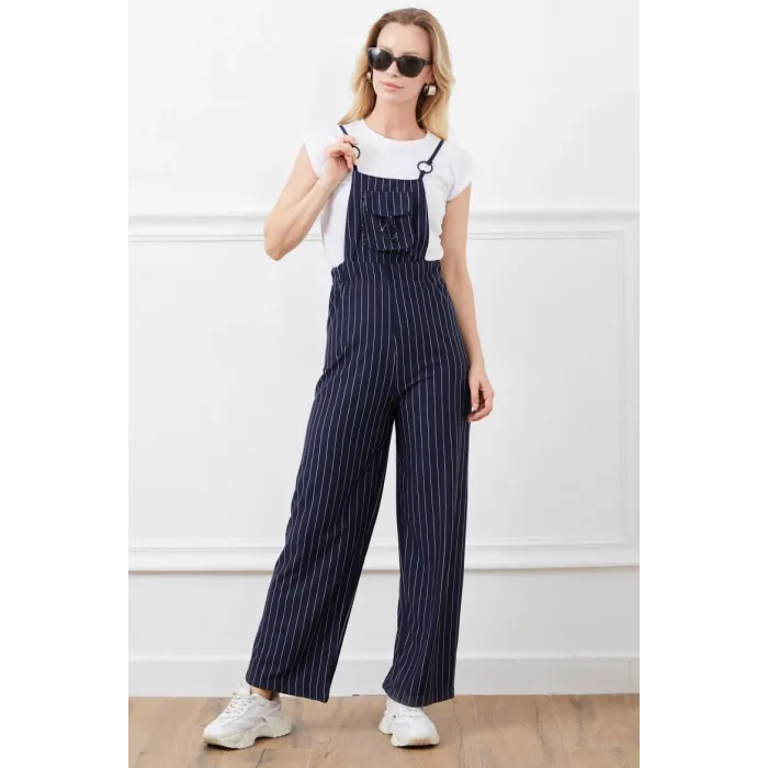 İp askılı beli lastikli tulum