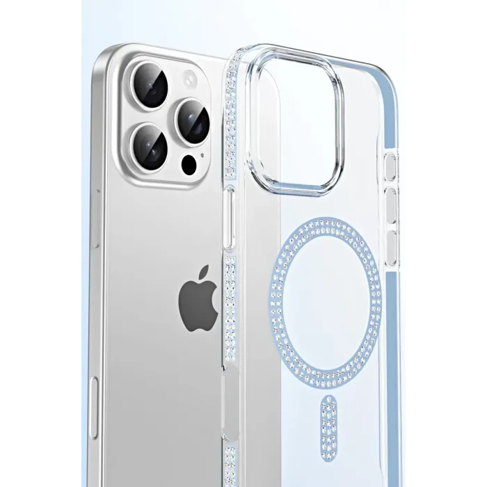 Joko Apple iPhone 14 Move Taşlı Magsafe Kapak - Pembe