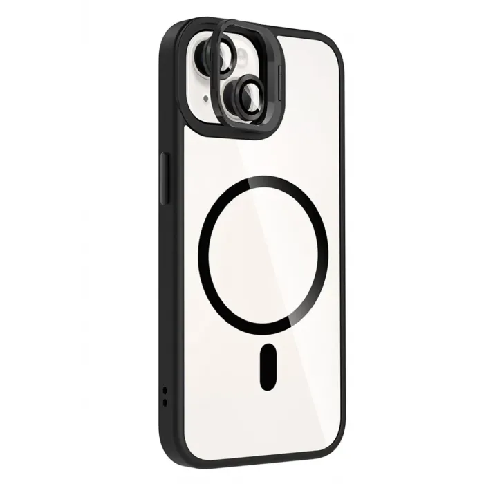 Joko Apple iPhone 15 Plus Remim Lensli Magsafe Standlı Kapak - Siyah