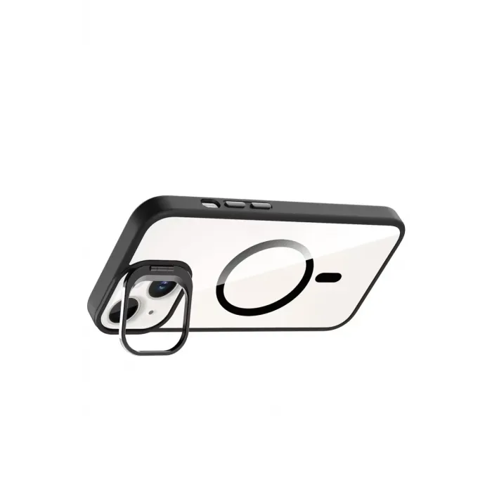 Joko Apple iPhone 15 Plus Remim Lensli Magsafe Standlı Kapak - Siyah