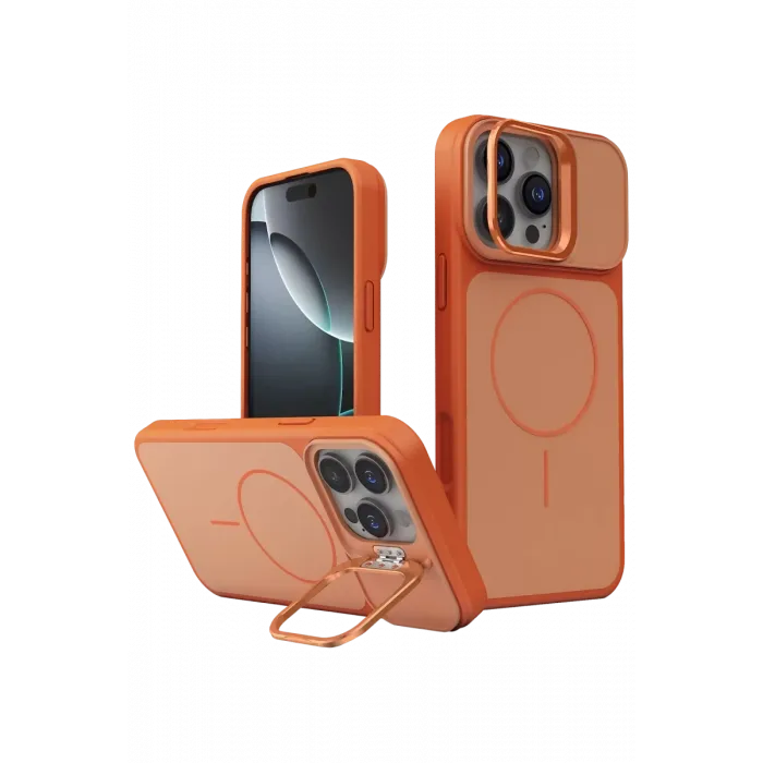 Joko Apple iPhone 16 Pro Max Pale Magsafe Standlı Kapak - Turuncu