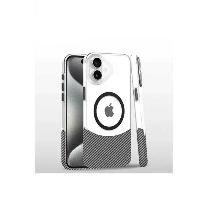 Joko iPhone 16 Carbon Puzzle Magsafe Kapak - Beyaz