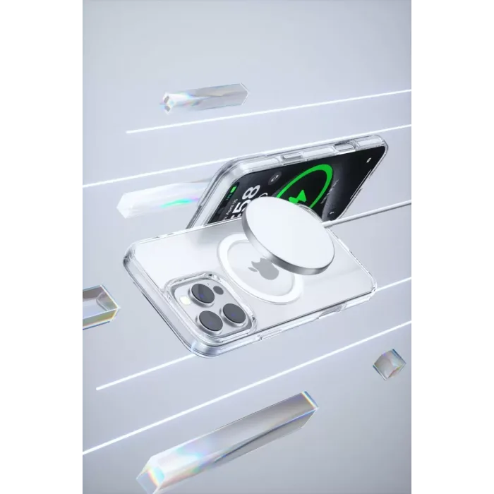 Joko Apple iPhone 16 Pro Gleam PC Sert Magsafe Kılıf - Şeffaf