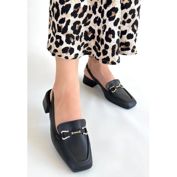 Joone Siyah Cilt Topuklu Ayakkabı