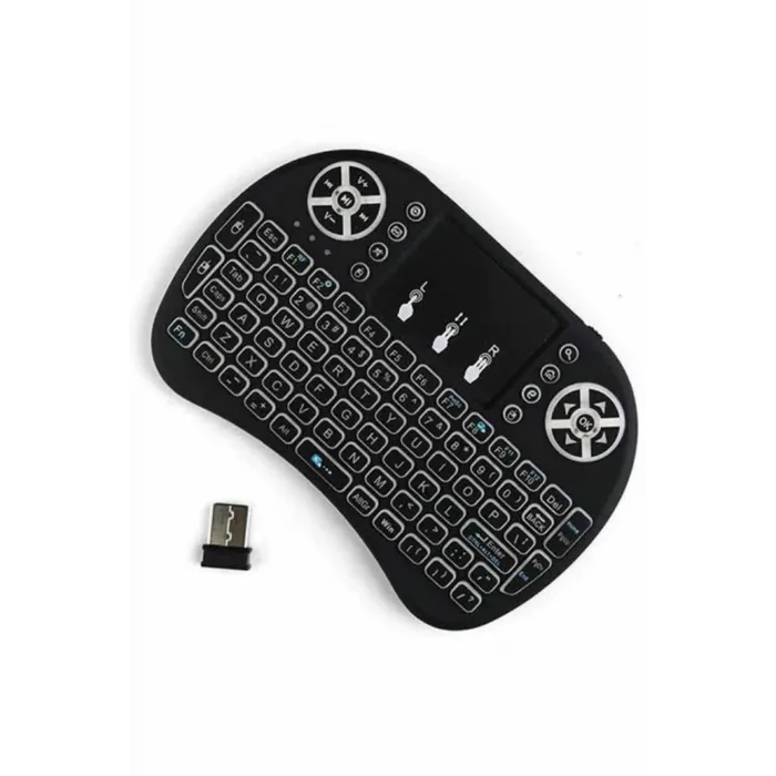 Kablosuz Türkçe Q Klavye RGB Işıklı Televizyon Ps3 Dokunmatik Mouse