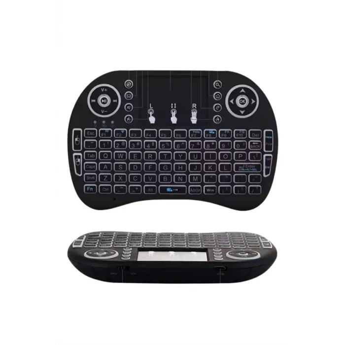 Kablosuz Türkçe Q Klavye RGB Işıklı Televizyon Ps3 Dokunmatik Mouse