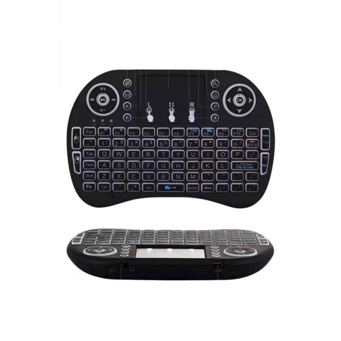 Kablosuz Türkçe Q Klavye RGB Işıklı Televizyon Ps3 Dokunmatik Mouse