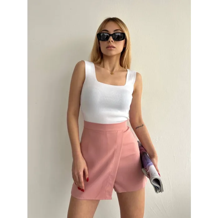 Kapaklı şort etek pudra s208