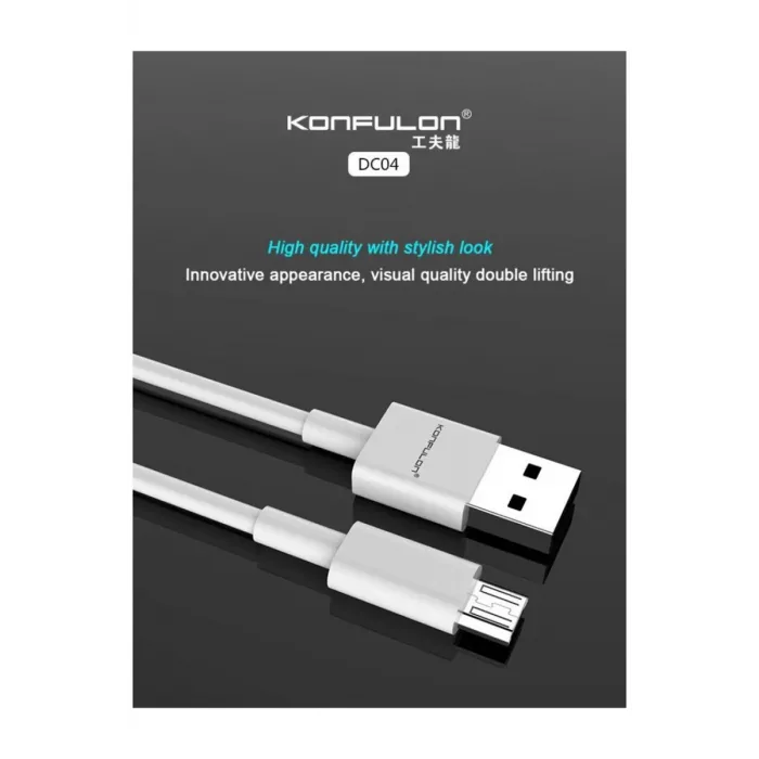 Konfulon DC04 Süper Hızlı Micro USB Kablo 1M 2A