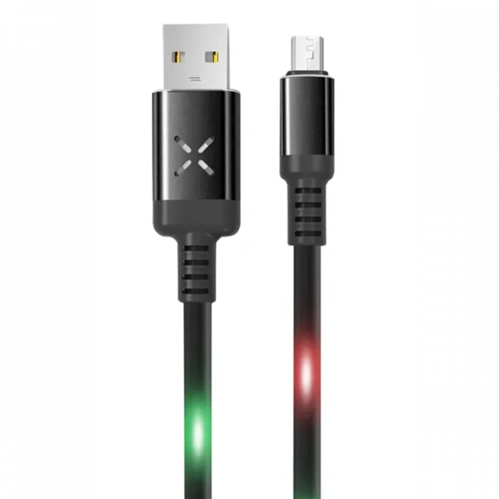 Konfulon DC09 Ses Duyarlı Işıklı Micro USB Kablo 1M 2A - Siyah