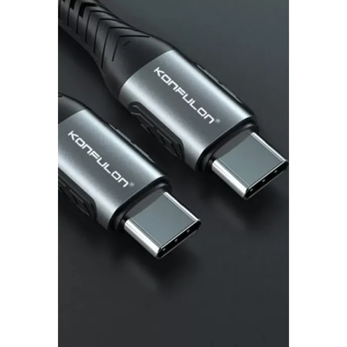 Konfulon DC43 Type-C to Type-C 1M Örgü 60W Hızlı Şarj Kablo - Yeşil