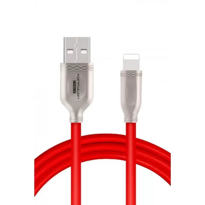 Konfulon S48 Lightning Kablo iphone Uyumlu 1M 3A - Kırmızı