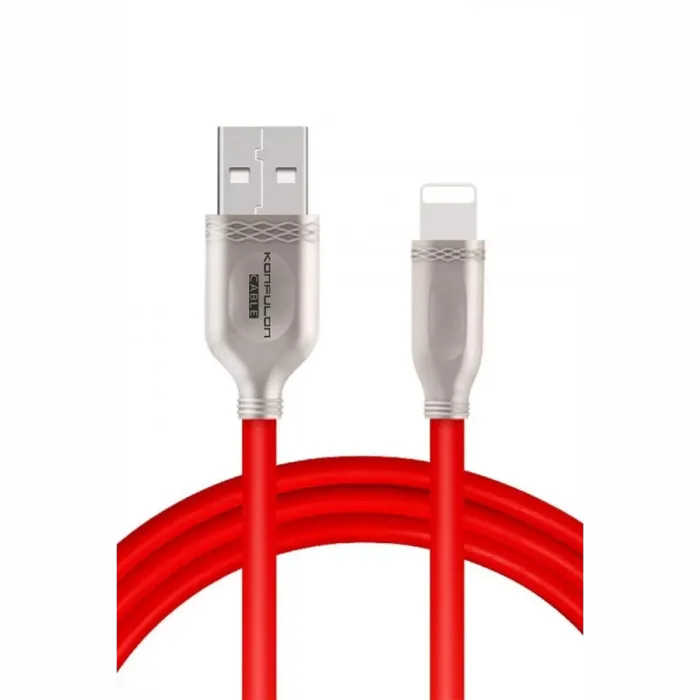Konfulon S48 Lightning Kablo iphone Uyumlu 1M 3A - Kırmızı