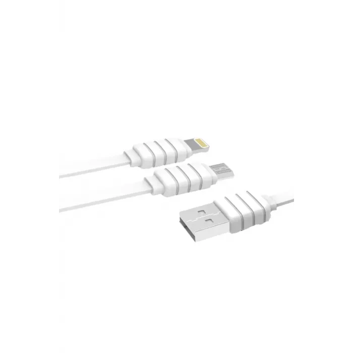 Konfulon S56 2in1 (Lightning-Micro USB) Kablo 1.2M 2.1A