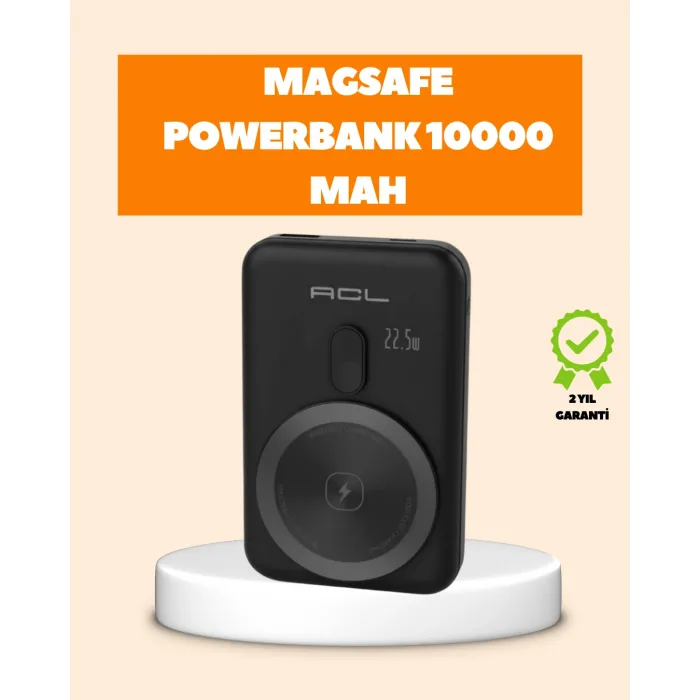 LCD Ekranlı Kablosuz Powerbank Type C ve USB Çıkışlı